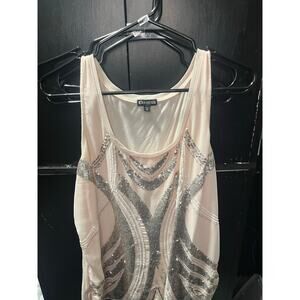 Express Sequin Embellished Tank Top – Light Pink